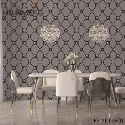 HANMERO Velvet Cheap Geometric Deep Embossed 0.53*10M Theatres Modern unique wallpaper for home