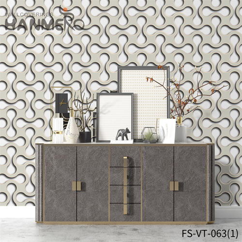 HANMERO Geometric Cheap Velvet Deep Embossed Modern Theatres 0.53*10M wallpaper borders for sale