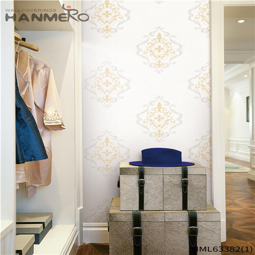 HANMERO PVC Dealer Flowers Deep Embossed European Saloon 0.53*10M textured wallpaper