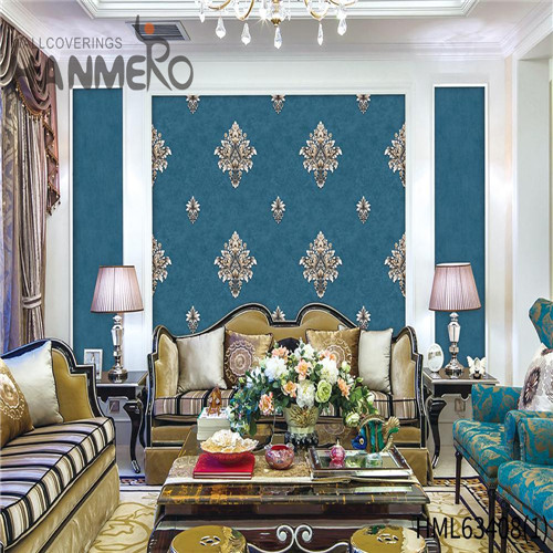HANMERO PVC Dealer Flowers Deep Embossed European living room wallpaper 0.53*10M Saloon