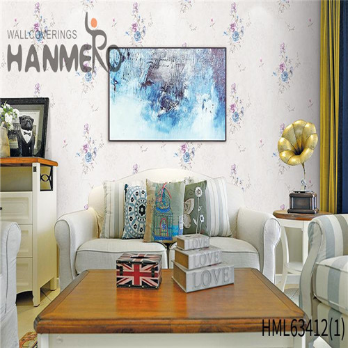 HANMERO 0.53*10M Dealer Flowers Deep Embossed European Saloon PVC room wallpaper design
