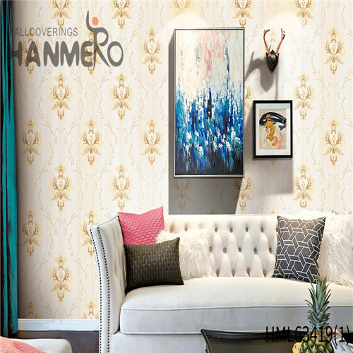 HANMERO PVC Dealer Flowers 0.53*10M European Saloon Deep Embossed wallpaper cover