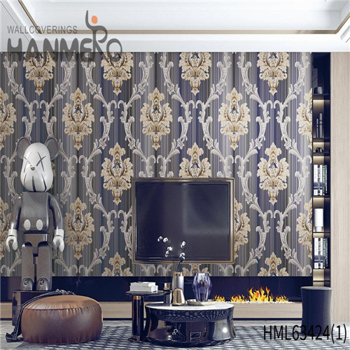 HANMERO PVC Dealer Flowers Deep Embossed 0.53*10M Saloon European wall wallpaper designs