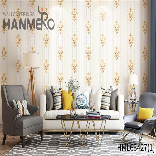 HANMERO PVC Dealer Flowers Deep Embossed European 0.53*10M Saloon picture wallpaper