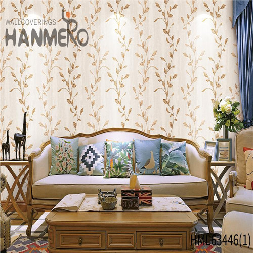 HANMERO PVC Dealer Saloon Deep Embossed European Flowers 0.53*10M contemporary wallpaper for home
