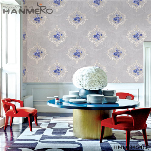 HANMERO European Dealer Flowers Deep Embossed PVC Saloon 0.53*10M wallpaper for decorating walls