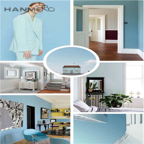 HANMERO Non-woven SGS.CE Certificate Solid Color Flocking Modern Home Wall 0.53*10M where to buy wallpaper