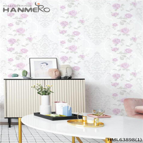 HANMERO PVC Dealer Flowers Deep Embossed commercial wallpaper Exhibition 0.53*10M Pastoral