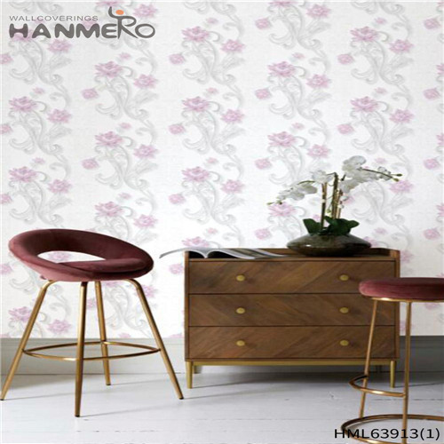 HANMERO PVC 0.53*10M Flowers Deep Embossed Pastoral Exhibition Dealer wallpaper designs for home interiors