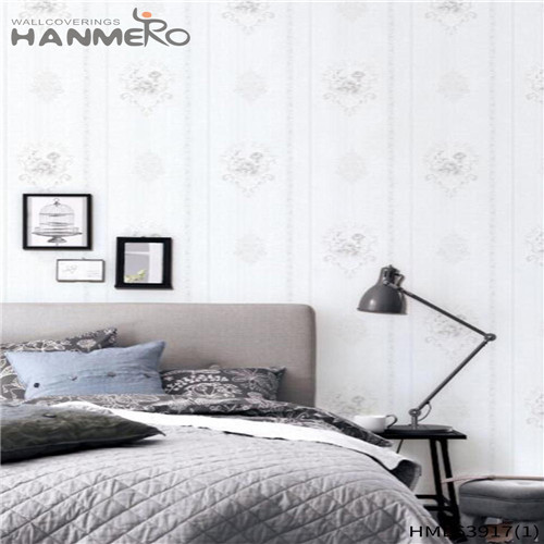 HANMERO PVC Dealer 0.53*10M Deep Embossed Pastoral Exhibition Flowers wallcovering wallpaper
