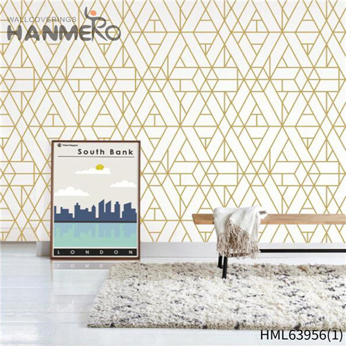 HANMERO PVC Sex Geometric Flocking Modern TV Background 1.06*15.6M wallpaper online