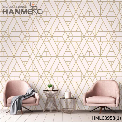HANMERO trendy wallpaper Sex Geometric Flocking Modern TV Background 1.06*15.6M PVC
