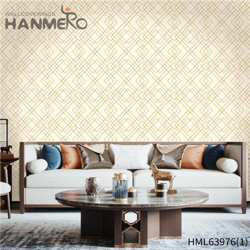 HANMERO PVC Sex Geometric Flocking wallpaper for walls for sale TV Background 1.06*15.6M Modern