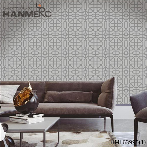 HANMERO PVC Sex Geometric 1.06*15.6M Modern TV Background Flocking wallpaper vendors