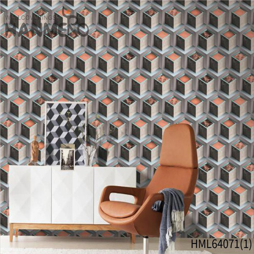 HANMERO PVC New Style Geometric Flocking Modern 0.53*10M Home Wall wallpaper wall decor
