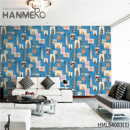 HANMERO PVC New Style Geometric Flocking Home Wall Modern 0.53*10M wallpaper supplies online