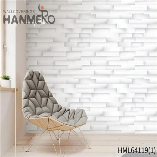 HANMERO New Style PVC 0.53*10M black wallpaper design Modern Home Wall Geometric Flocking