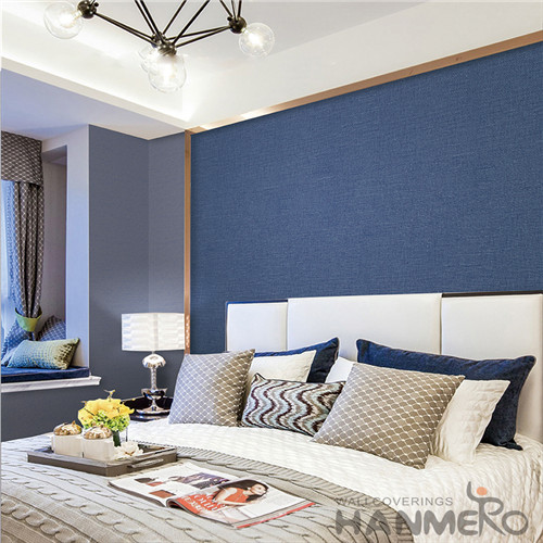 HANMERO Best Selling Simple Blue Color Design Walllpaper Modern Style from Chinese Manufacturer 0.53*10M Non-woven Kids Room Decoration