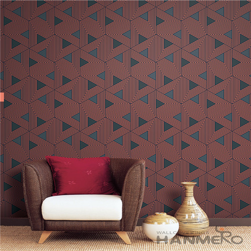 HANMERO Colorful Modern Germetric Design Best Prices Non-woven Wallpaper for Interior Wall Design Wallcovering Vendor from Hubei China Chinese