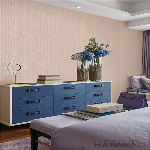 HANMERO New Arrival Pink Color 0.53*10M Non-woven Wallpaper CE Certificate for Elegant Home Livingroom Decoration