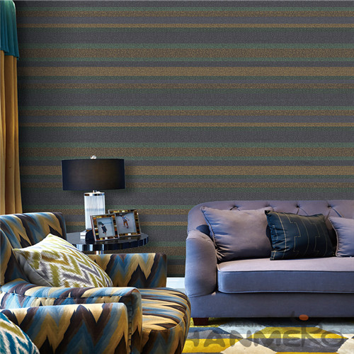 HANMERO Eco-friendly Natural Non-woven Wallpaper Colorful Stripes Pattern for Elegant Home Bedroom Decoration