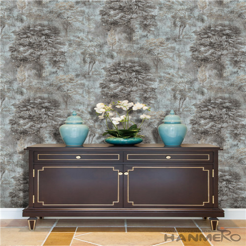 HANMERO Best-selling High Quality 0.53*10M Non-woven Wallpaper Natural Plants Pattern for TV Bachground Wall Decor