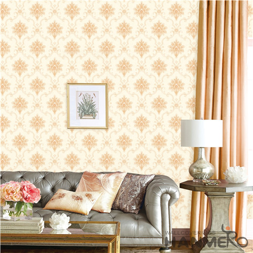 HANMERO PVC New Design Living Room Deep Embossed European Flowers 0.53M wallpaper design for house