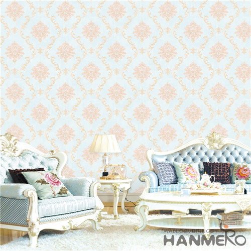 HANMERO 0.53M Professional Supplier Damask Deep Embossed Mediterranean Theatres PVC outdoor wallpaper for home