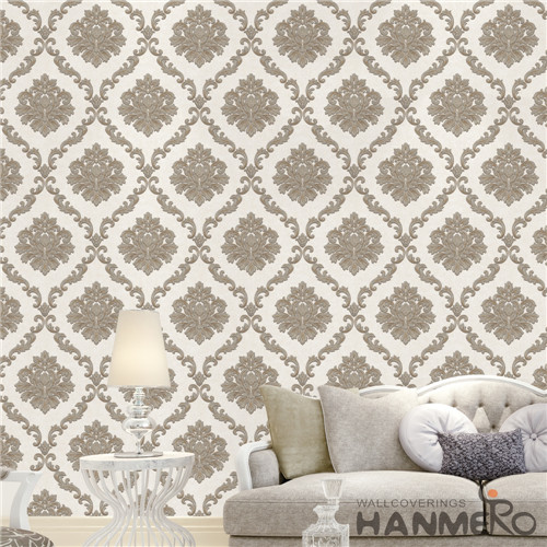 HANMERO PVC Professional Supplier Damask Deep Embossed Mediterranean 0.53M Theatres online wallpaper for walls