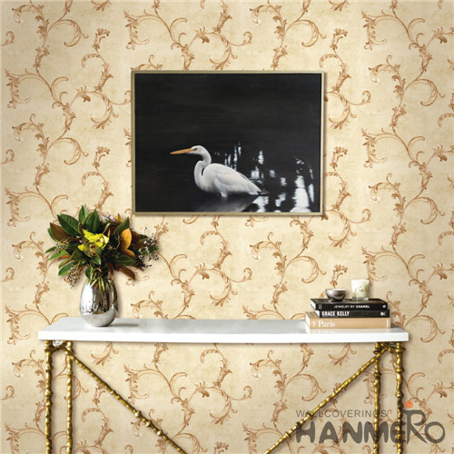 HANMERO PVC Hot Selling Flowers Bronzing Modern Saloon 0.53*10M wallpaper design