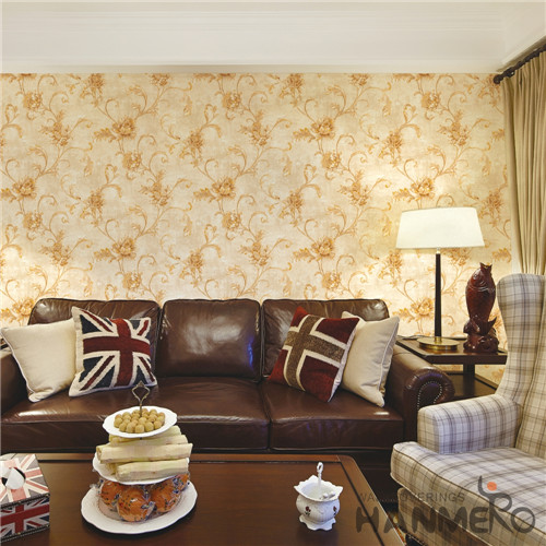 HANMERO wallpaper for room Hot Selling Flowers Bronzing Modern Saloon 0.53*10M PVC