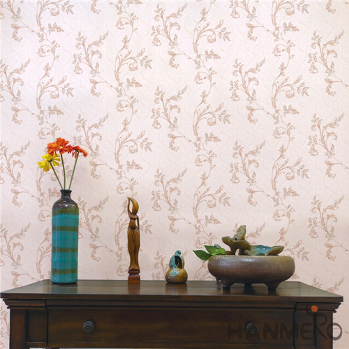 HANMERO PVC commercial wallpaper Flowers Bronzing Modern Saloon 0.53*10M Hot Selling