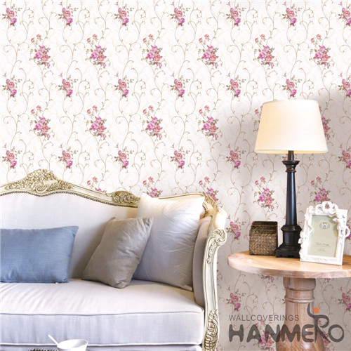HANMERO PVC Hot Selling wallpaper to buy Bronzing Modern Saloon 0.53*10M Flowers