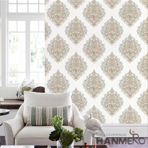 HANMERO PVC Hot Selling Flowers Bronzing interesting wallpaper for walls Saloon 0.53*10M Modern