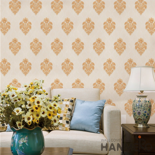 HANMERO PVC Hot Selling Saloon Bronzing Modern Flowers 0.53*10M cool wallpaper for home