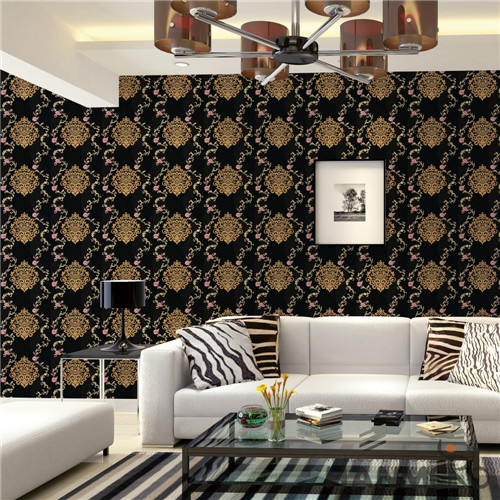 HANMERO PVC Fancy Flowers Bronzing European Saloon 0.53*10M wallpaper manufacturers