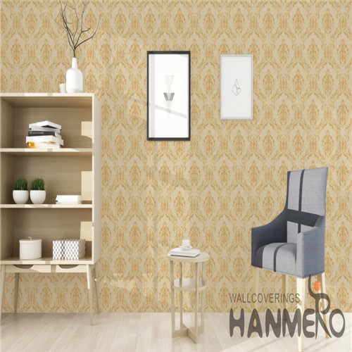 HANMERO PVC Fancy Saloon Bronzing European Flowers 0.53*10M unique home wallpaper