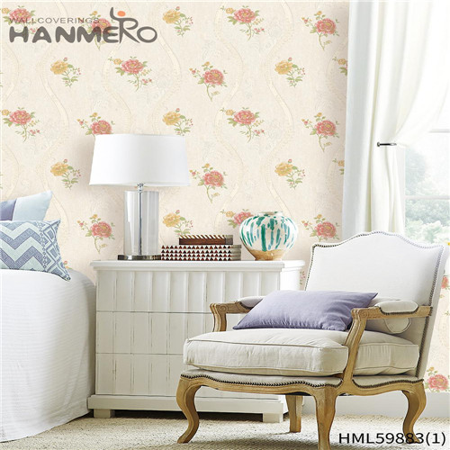 HANMERO PVC Cheap Flowers Deep Embossed Pastoral room wallpaper design 0.53*10M Living Room