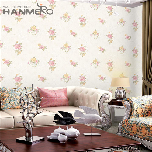 HANMERO PVC Manufacturer Kids Room Bronzing Mediterranean Damask 0.53*10M home wallpaper collection