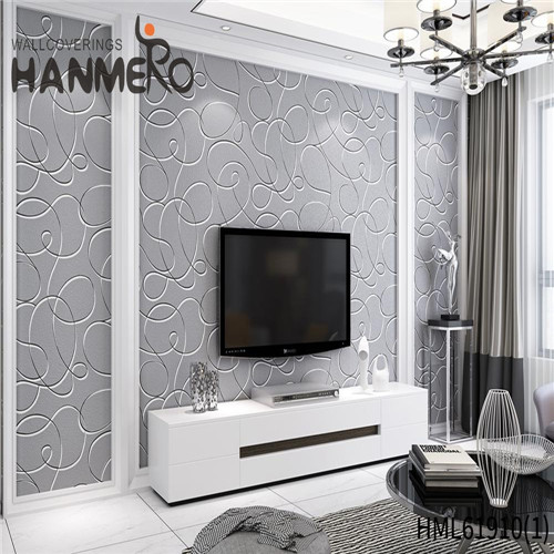 HANMERO SGS.CE Certificate PVC Stripes Deep Embossed European Lounge rooms 0.53*10M store wallpaper