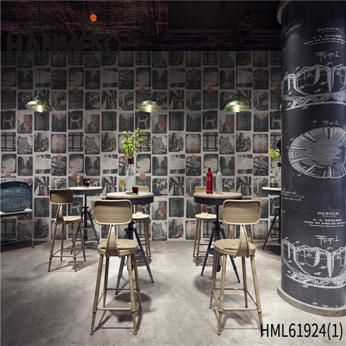 HANMERO SGS.CE Certificate European Lounge rooms 0.53*10M wallpaper for shop walls Stripes Deep Embossed PVC