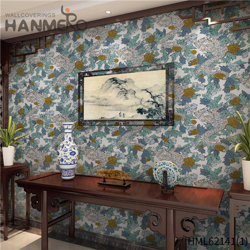 HANMERO PVC Flocking Flowers Awesome European Household 0.53*10M wallpaper to buy