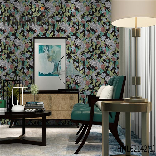 HANMERO PVC Awesome Flocking Flowers European Household 0.53*10M wallpaper on wall of house