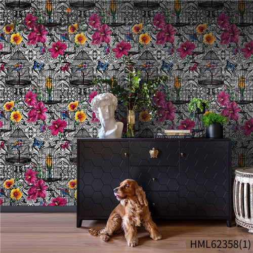 HANMERO Non-woven Hot Sex Flowers Flocking Classic Sofa background 0.53*10M modern wallpaper