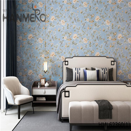 HANMERO Non-woven vintage wallpaper Flowers Flocking Classic Sofa background 0.53*10M Hot Sex