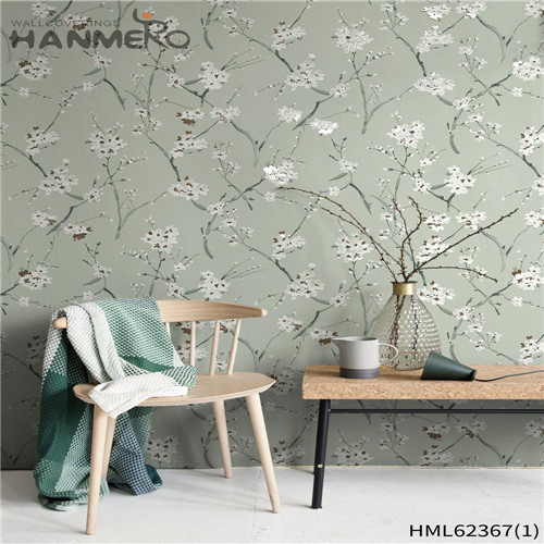 HANMERO Non-woven 0.53*10M Flowers Flocking Classic Sofa background Hot Sex decorative wallpaper