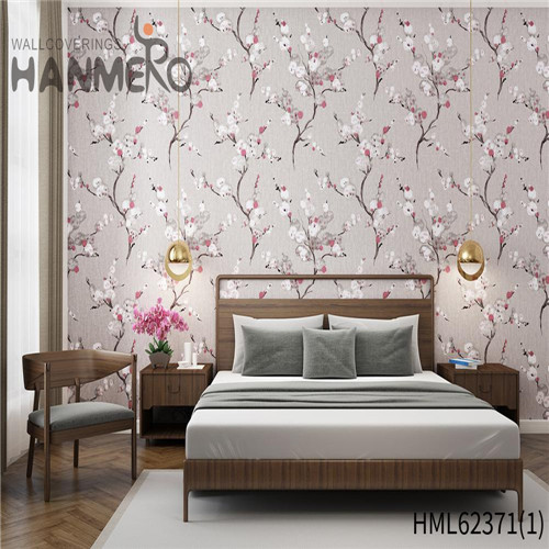 HANMERO Non-woven Hot Sex Flowers Flocking Classic 0.53*10M Sofa background wallpaper for bedroom walls
