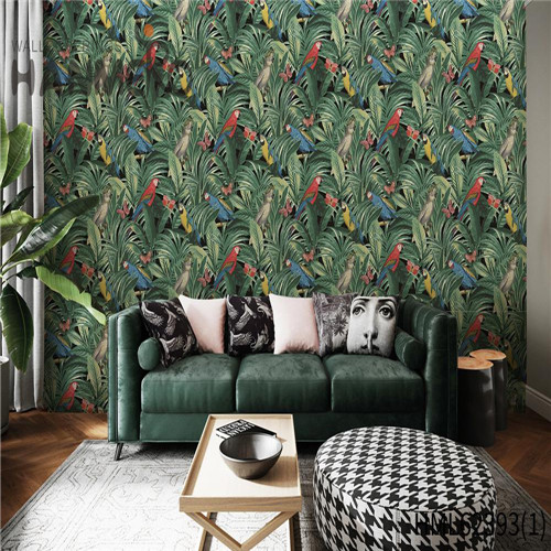 HANMERO Hot Sex Non-woven Flowers Flocking Classic 0.53*10M retro wallpaper Sofa background