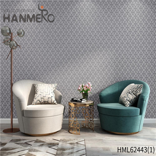 HANMERO PVC Top Grade 0.53*10M Flocking Pastoral Church Leather wallpaper suppliers