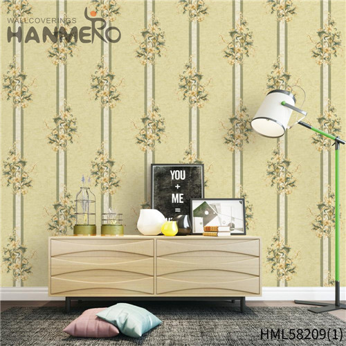 HANMERO high quality wallpapers Professional Supplier Flowers Flocking Modern Church 0.53*10M PVC